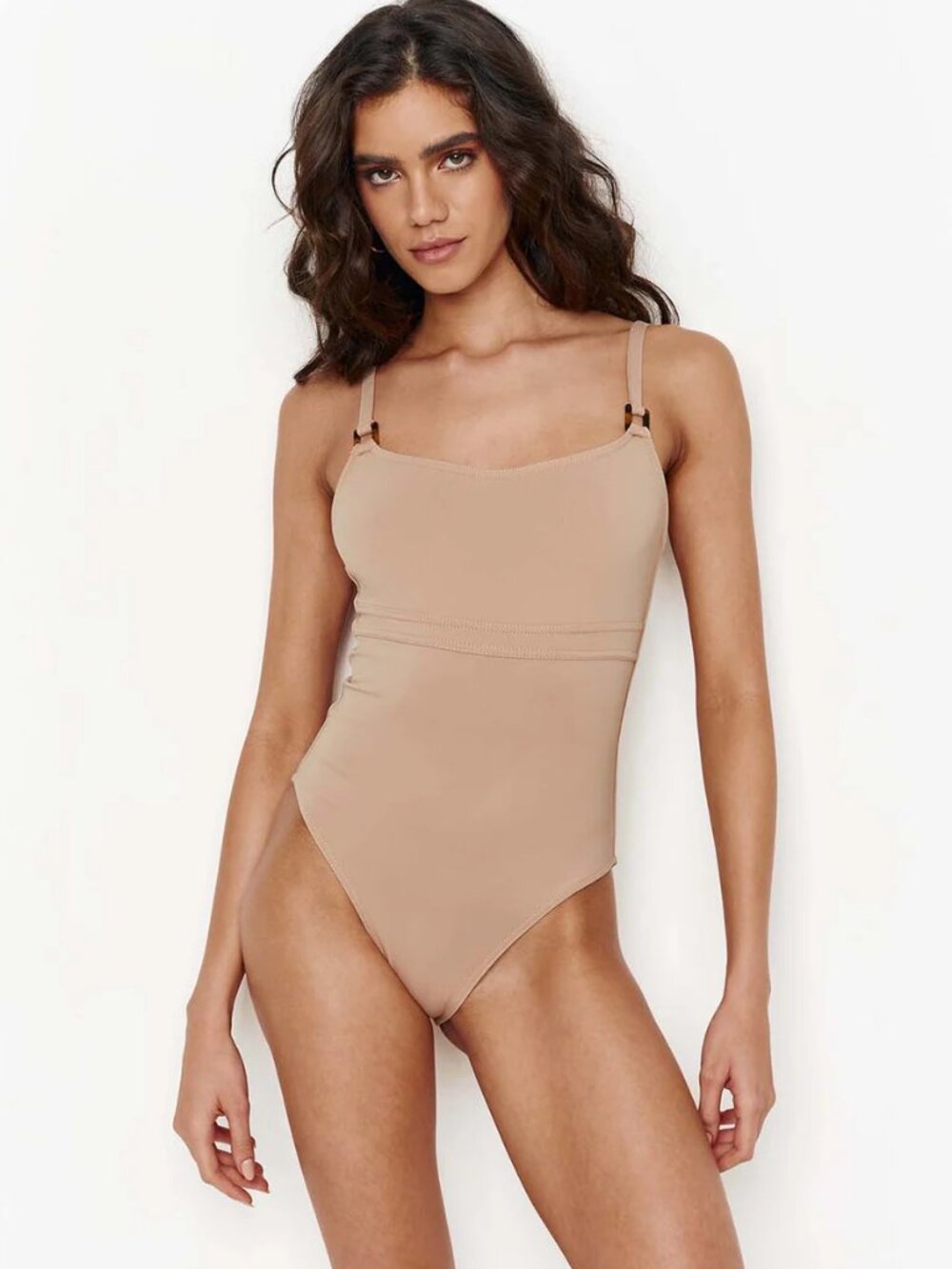 Melissa Odabash St Lucia Tan One-Piece Swimsuit NWT Size 40 (Small)